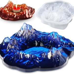 Epoxy Resin art Mold Large Snow Mountain Ashtray Molds  Home Decor Aroma Stone Jewelry Tray Candle Holder