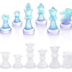 Chess Board Mold for epoxy Resin art, Silicone Mold Chess Set,  3D Resin Chess Molds, for DIY Crafts Making, Birthday Gift, Family Games.