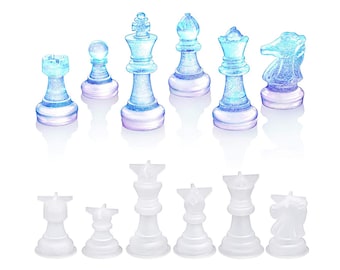 Chess Board Mold for epoxy Resin art, Silicone Mold Chess Set,  3D Resin Chess Molds, for DIY Crafts Making, Birthday Gift, Family Games.