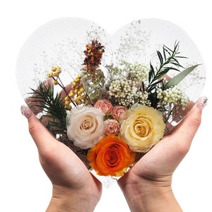 Gran corazón amor Cubo para resina Hexagon Deep Epoxy Resina Moldes para la preservación de flores, Arte de resina, Boda de bricolaje, San Valentín, Regalo de aniversario