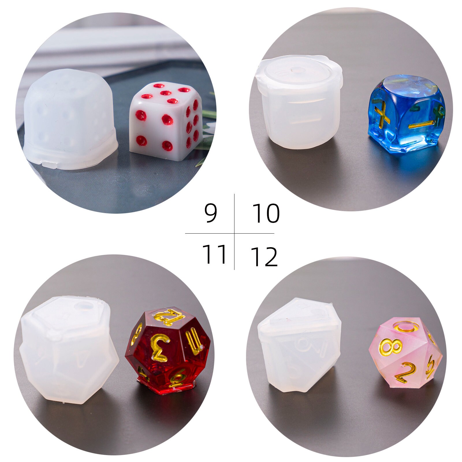 19PCS Dice Molds Resin Set With Letter Numberpolyhedral Etsy UK