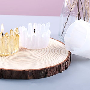 Kerzenhalter Gießform Gießharz Gießform Gießformen Kristallform Epoxidharz Gießformen für DIY Schmuck Aufbewahrungsbox, Basteln Gießen, Schmucketäße
