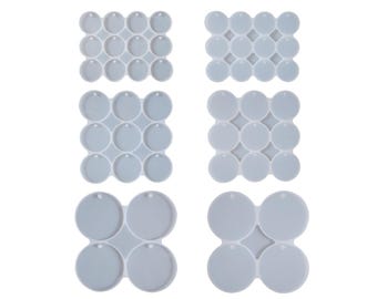 45mm Round Hole Silicone Mold Resin Pendant Earring Keychain DIY