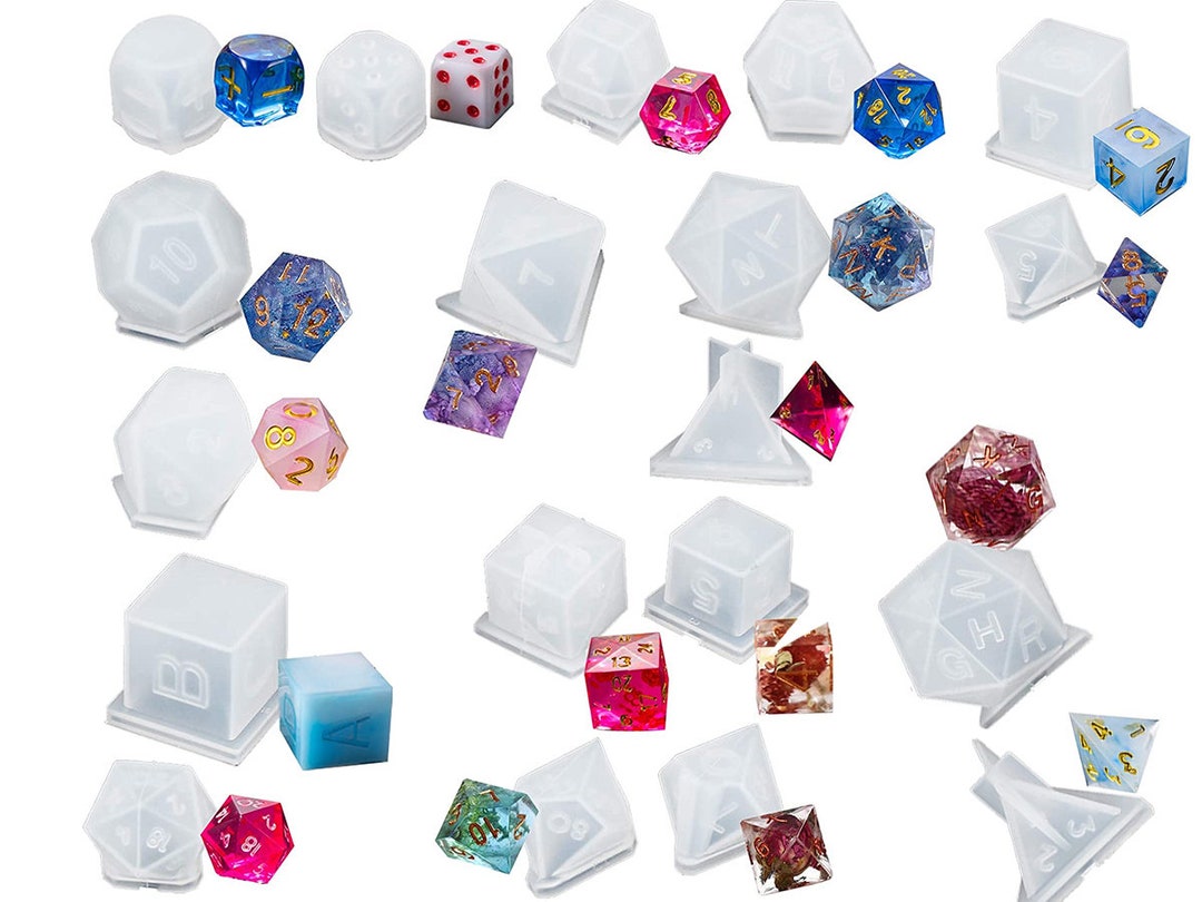 19pcs Dice Resin Mold Dice Silicone Mold Kawaii Dice Molds 