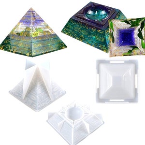 Pyramiden Aschenbecher Formen, Schmuck Aufbewahrungsbox Formen, Extra große Pyramidenformen für Resin Epoxidharz Kunst Geschenk, Weihnachts basteln