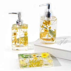 Crystal Epoxy resin  DIY Handmade Square Perfume Bottle Mold Large Jar Mold with Pump, Bottle Resin Mold,  Silicone Resin Molds,