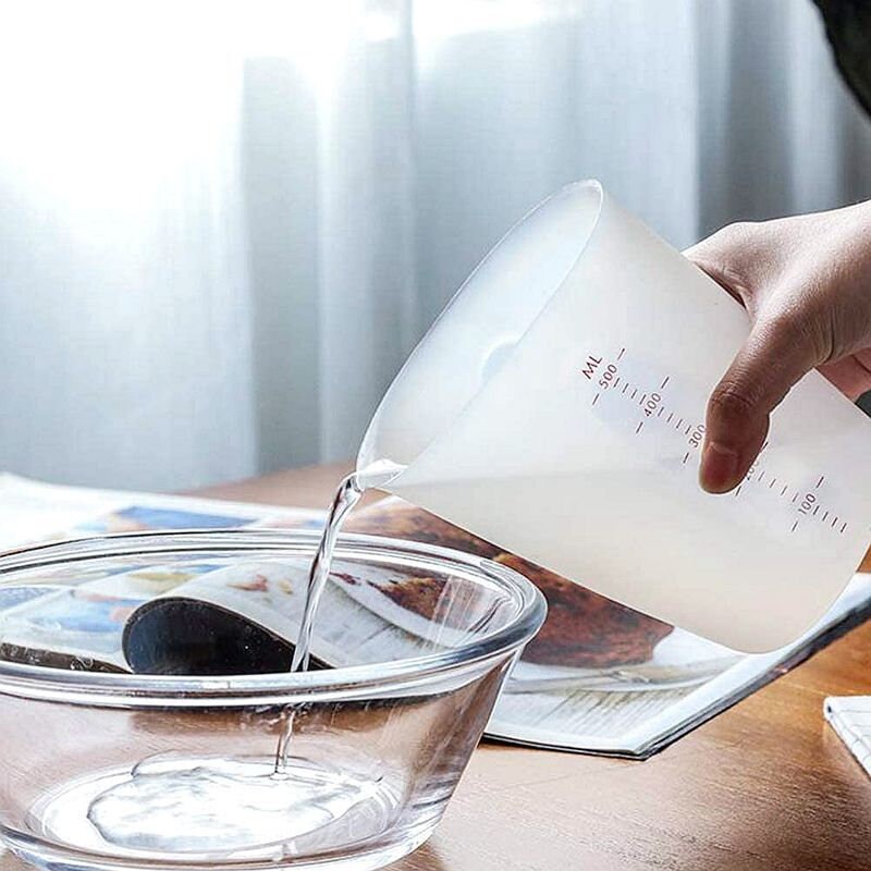 Set di tazze di misura in silicone per resina epossidica, tazza di miscelazione 500 ml/250 ml/100 ml, tazza di misura in silicone, tazza colore, bacchette di miscelazione