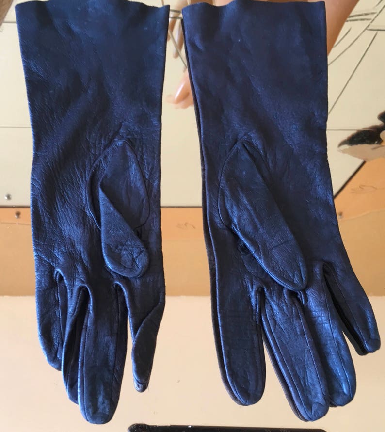 Vintage Prova dark brown ladies Kid leather gloves burlesque
