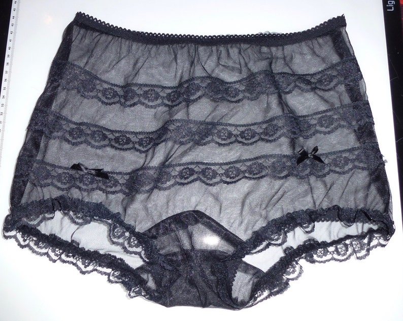 Vintage Burlesque Sissy Sheer Nylon And Lace Panties Etsy