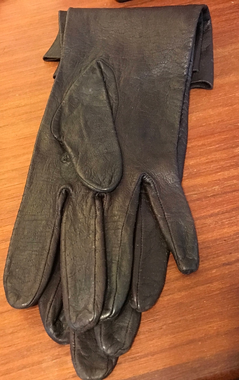 Vintage Prova dark brown ladies Kid leather gloves burlesque