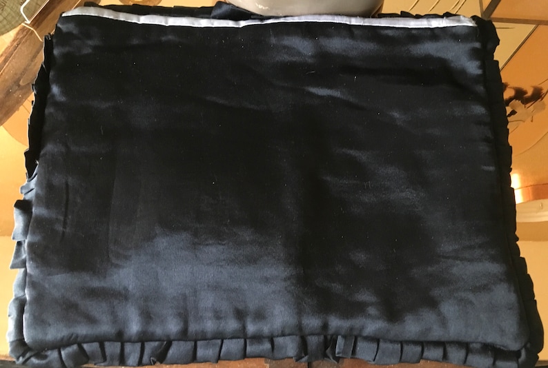 Vintage 20\u2019s 30\u2019s padded nightdress holder black satin blue lining