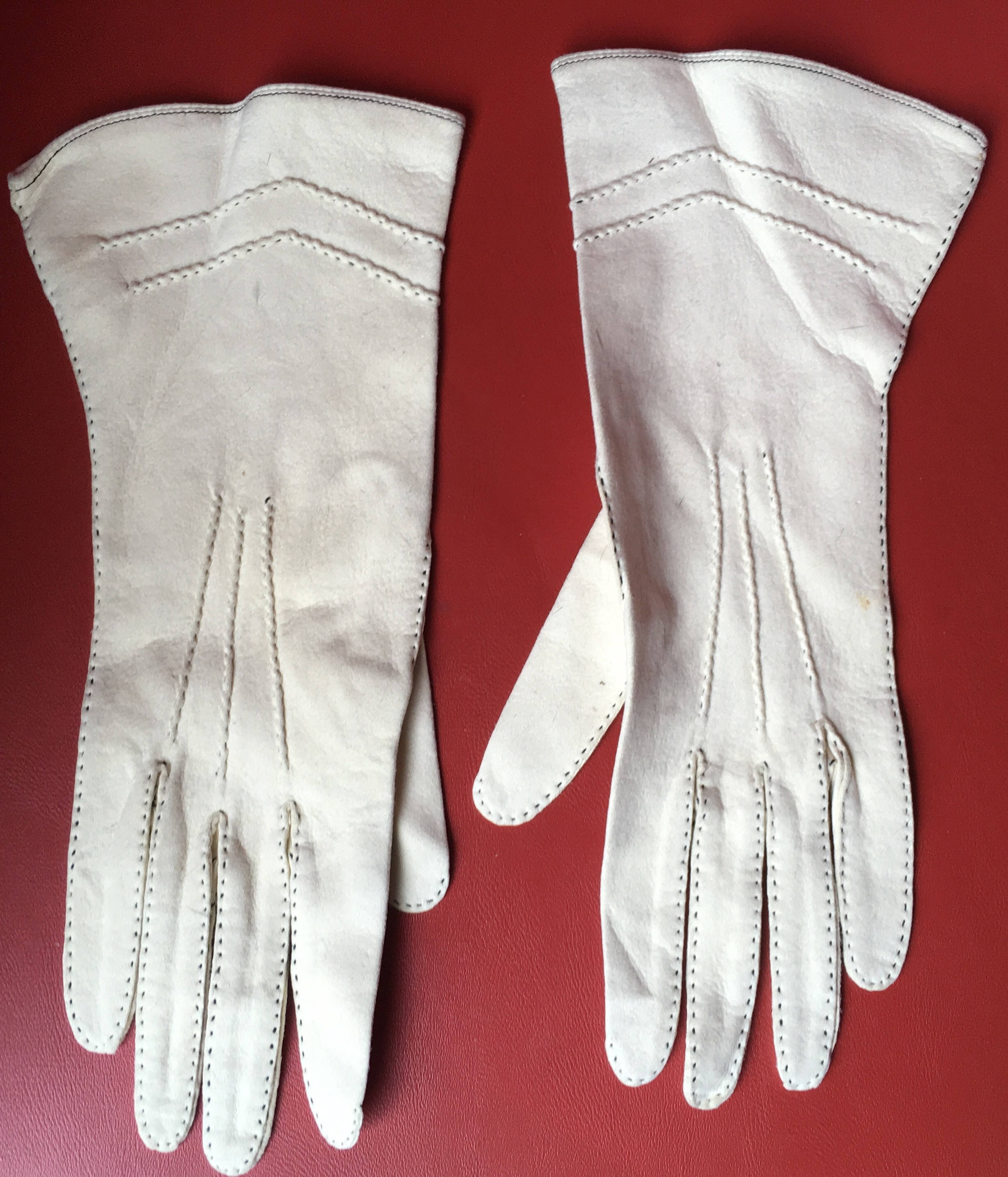 Vintage 30s Kid leather ladies gloves partly hand sewn with Etsy