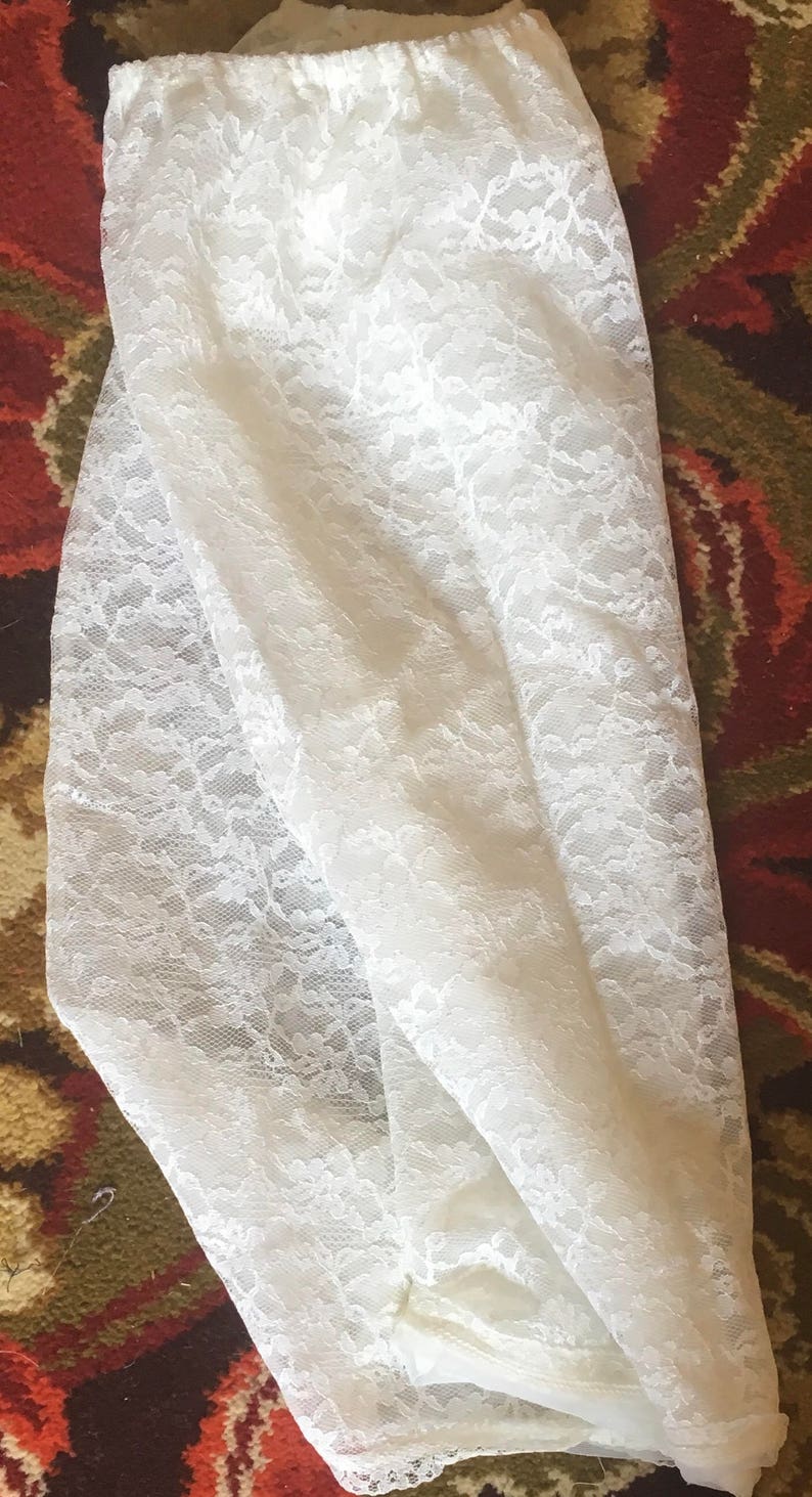 Vintage 60/'s ivory nylon lace half slip by Prova burlesque sissy