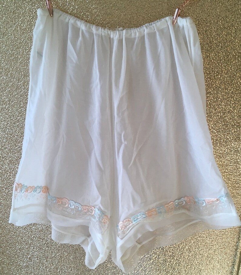 White nylon tap panties vintage 50/'s sissy burlesque