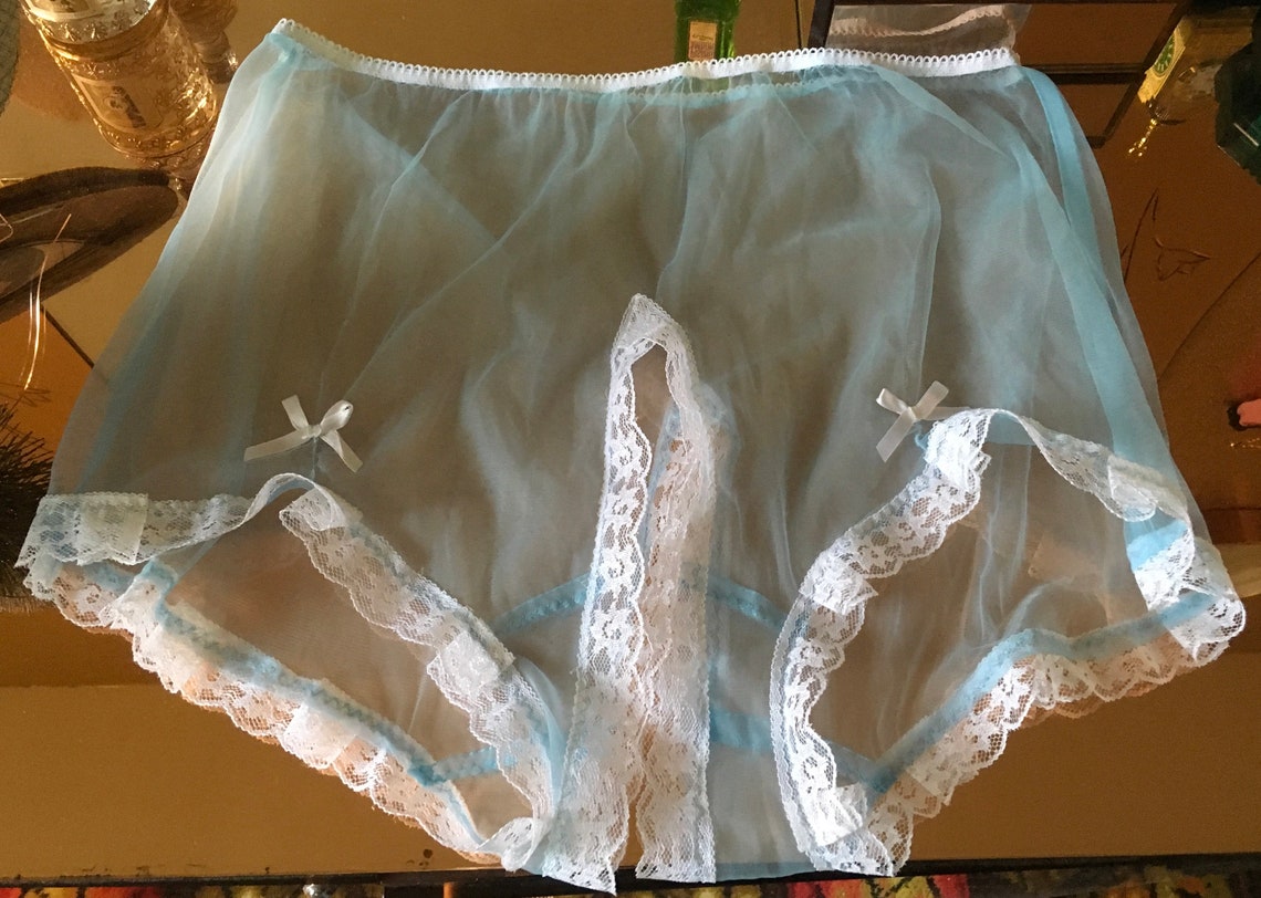 Sheer Nylon Lace Crotchless Tap Panties Sissy Burlesque Etsy