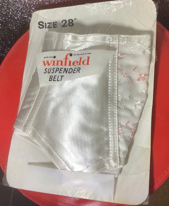 Vintage Winfield white satin nylon garter belt
