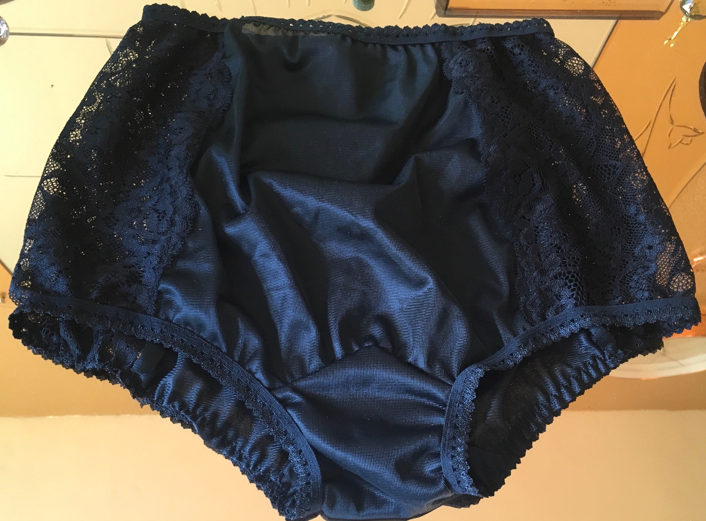 Vintage style nylon panties lace trim sissy burlesque Etsy