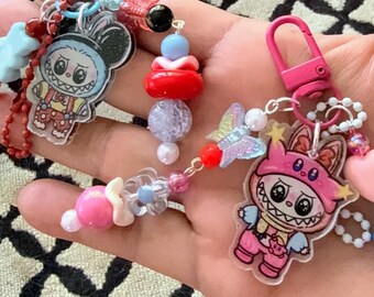 La BuBu Inspired Keychain | Acrylic Beaded Bag Charm, Personalized