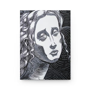 Artistic Hardcover Journal with Matte Finish, Unique Gift for Writers and Poets, Creative Notebook, Journal for Art Lovers, Black and White