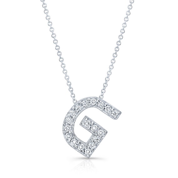 Diamond Initial Pendant in the Letter g 