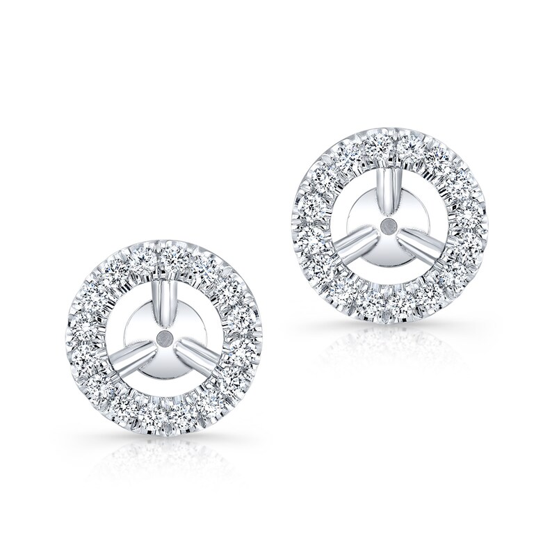 Platinum Round Diamond Earring Jackets 0.33 Ctw G Color VS2 Etsy
