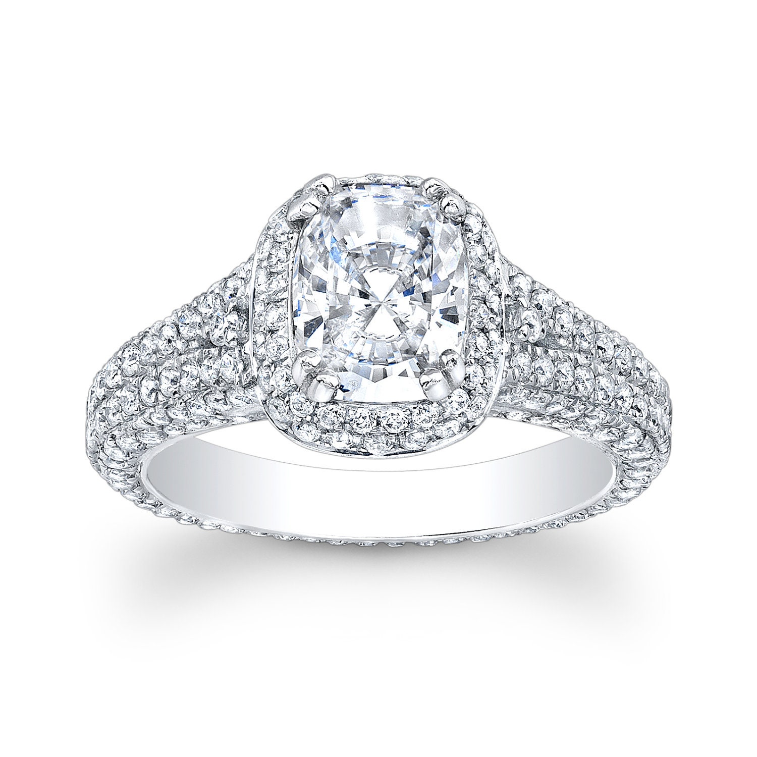 Engagement Ring 18 Karat White Gold Engagement Ring 1.33 Ctw | Etsy