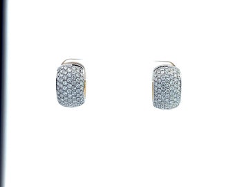 H Stern 18 karat pave diamond huggie-style earrings