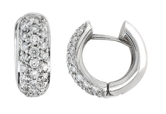 Platinum diamond hoop earrings best sale