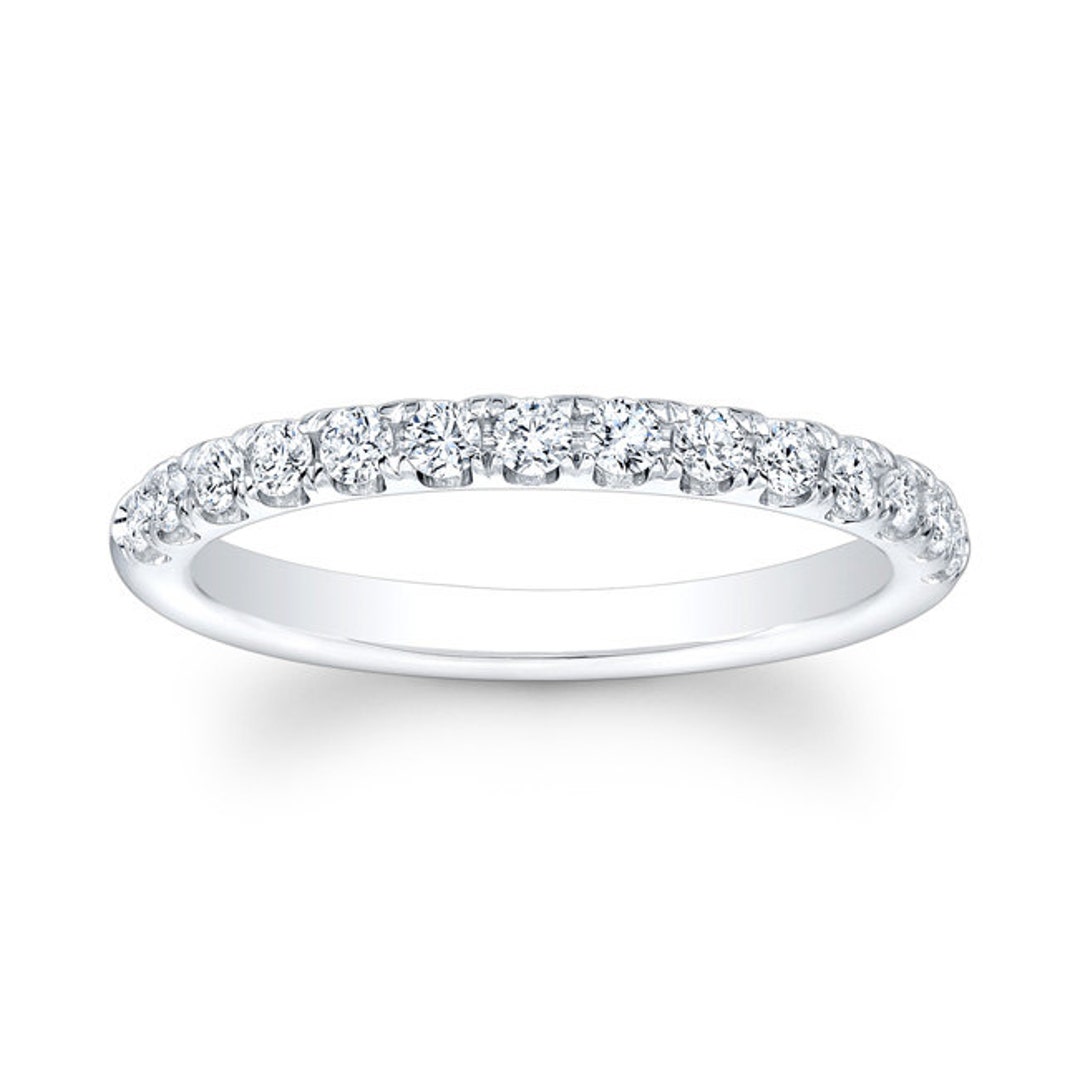 Shared Prong 18 Karat White Semi-Mounting