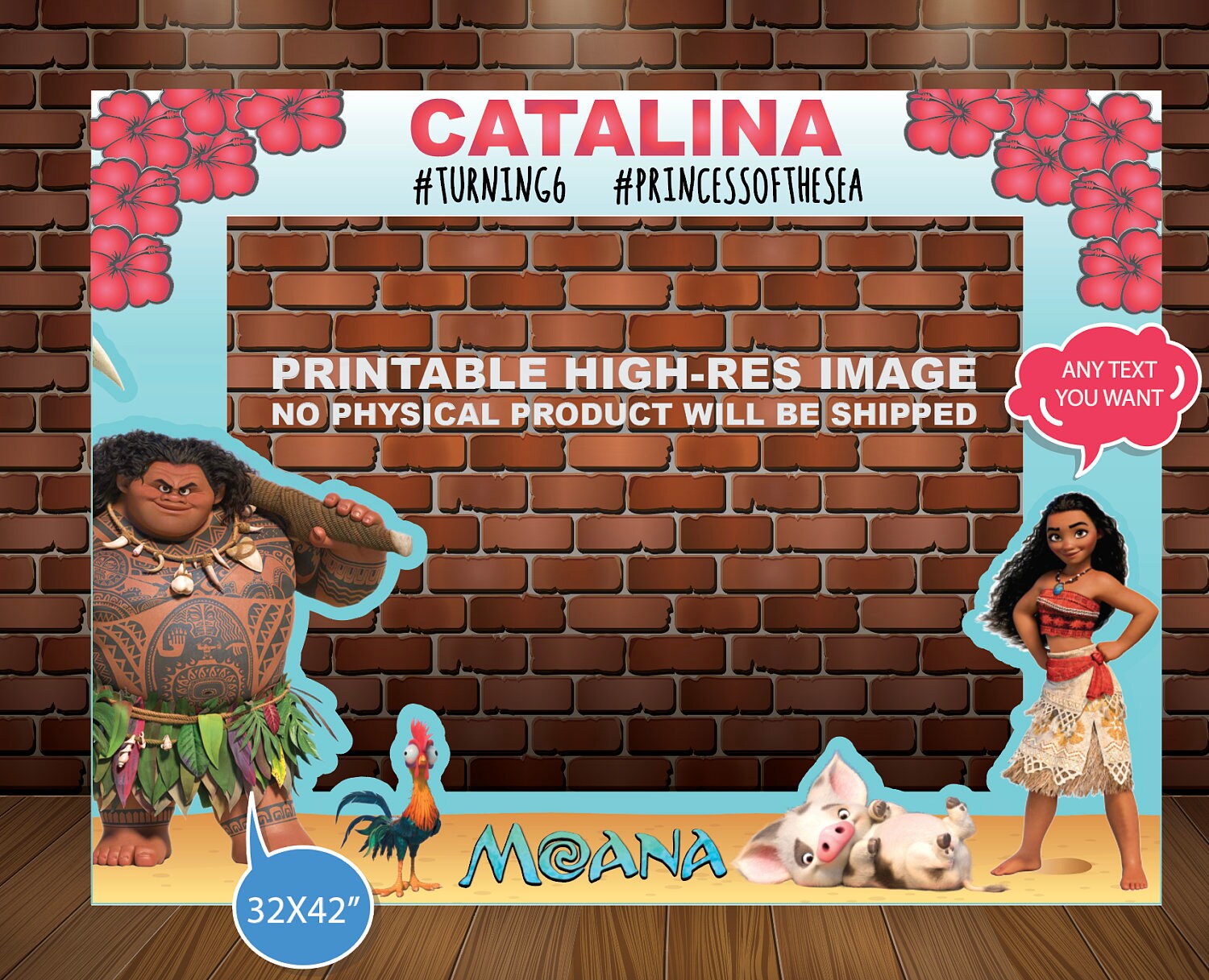 MOANA PHOTO BOOTH Frame Princess Moana movie Photo Booth Etsy