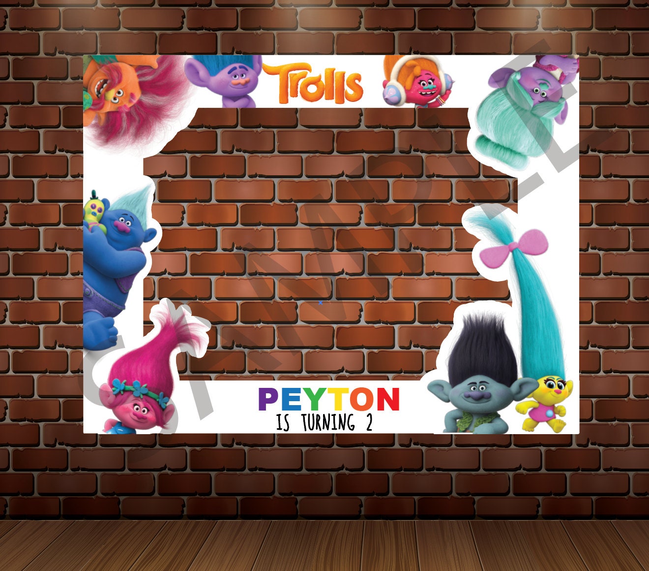 TROLLS PHOTO BOOTH Frame trolls movie Photo Booth Prop