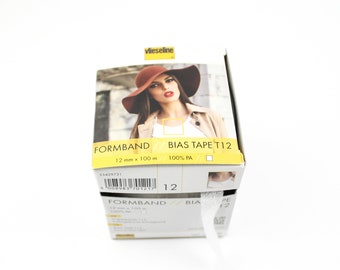 Vilene Iron-on Bias Tape White 5m x 12mm Vilene Iron-on Bias Tape White 5m x 12mm