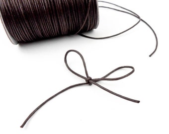 Brown Waxed Cord, 1 or 2mm Various Lengths, Jewellery Thonging