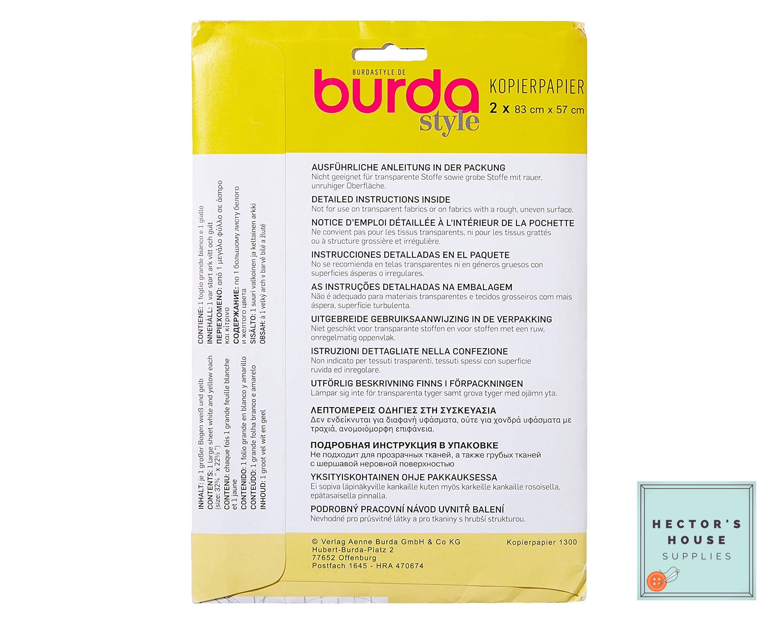 Burda Tracing Carbon Paper for Dressmakers', Carbon Copy Paper, Blue and  Red, -  Denmark