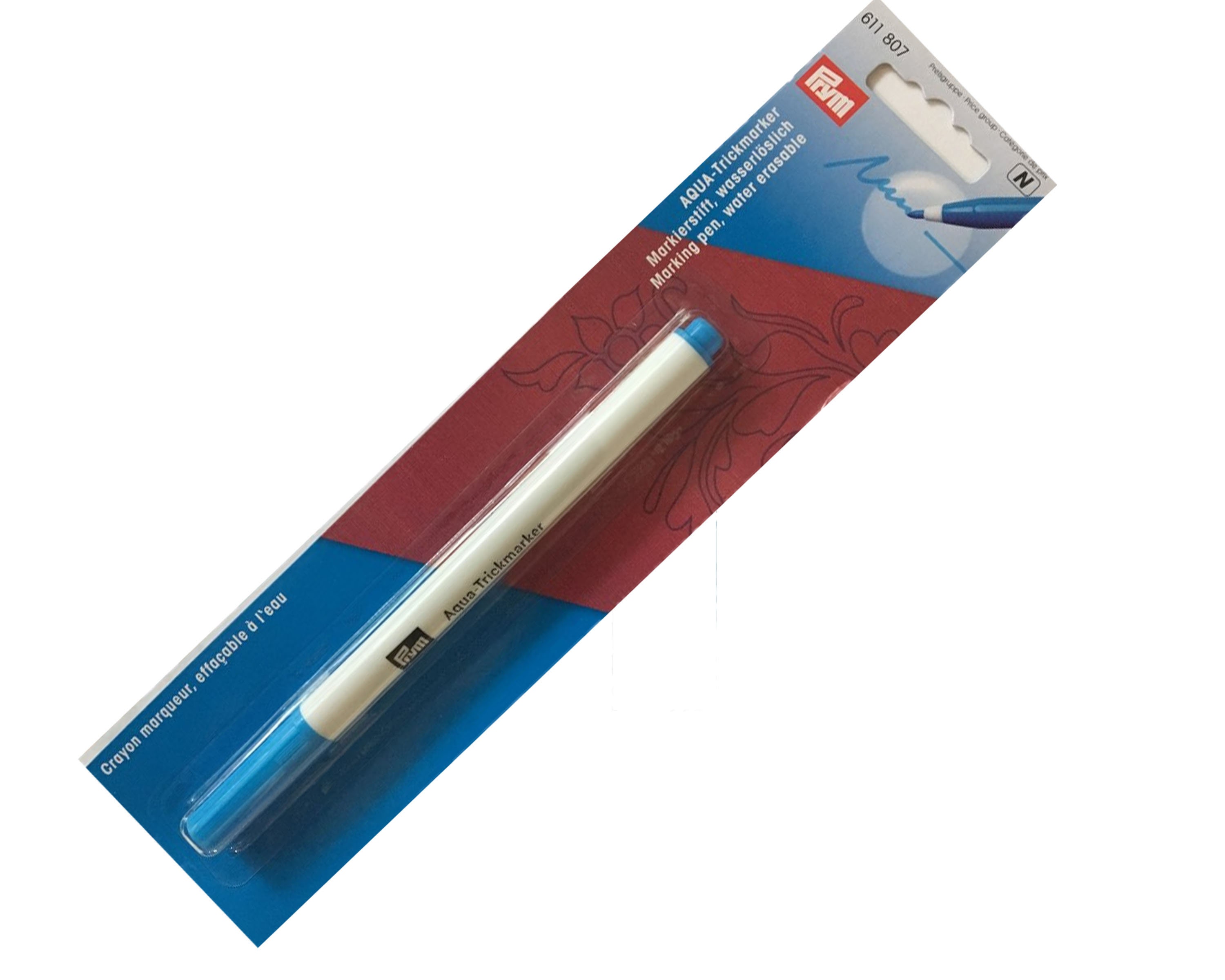 Prym Aqua Trickmarker, Water Soluble Pen, Sewing Accessory for Dressmaker  or Quilter, Washable Marking Tool 611807 
