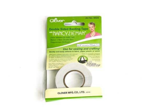 Clover Double Sided Basting Tape, Alternative to Pins, Temporary Adhesive  for Sewing and Crafts, 12mm X 7 Metres 