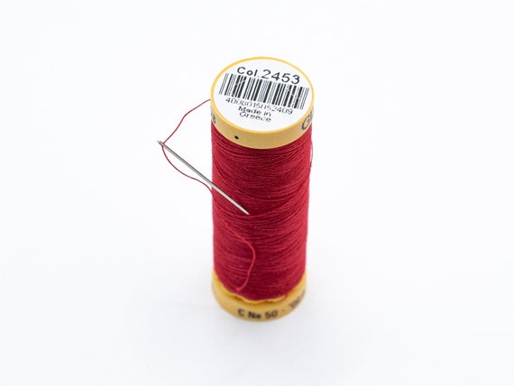 Gutermann Red Cotton Thread, 100m Reel, 2453, Hand Sewing Threads, 100%  Cotton for Machine or Overlocker 