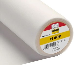 Vlieseline White Interfacing H609 Lightweight Bi-Elastic for Stretch/Highly Elastic Fabrics, Iron on Interfacing, Fusible Interlining