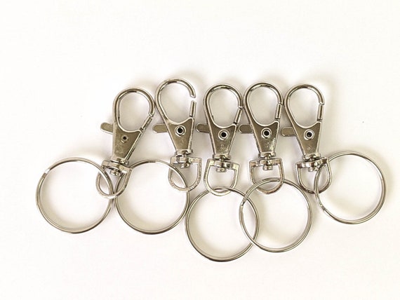 Silver Coloured Lobster Clasp, 38mm x 16mm, Trigger Swivel Clasps, Key Ring Clip, Key Fob Hardware, Key Ring Making Supply