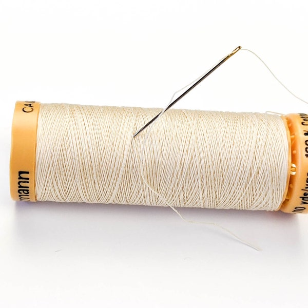 Gutermann Cotton Thread Cream 100m, 519 Gutermann Sewing Threads, 100% Cotton for Hand Sewing, Machine or Overlocker