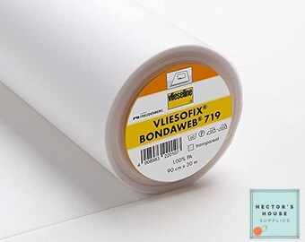 Vlieseline Vliesofix Bondaweb, Various Lengths, 719 Vilene Double Sided Fusible Interfacing,  Bondable for Applique, Stick Fabric to Fabric