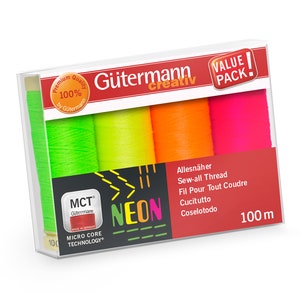 Gütermann Sewing Thread Set NEON with 4 spools Sew-All Thread 100m image 3