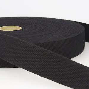 Schwarzes Baumwollgurtband, Meterware, 25 mm, 30 mm oder 40 mm Trageriemen, Gurtband, Taschenzubehör, Schlüsselanhänger, Taschenzubehör