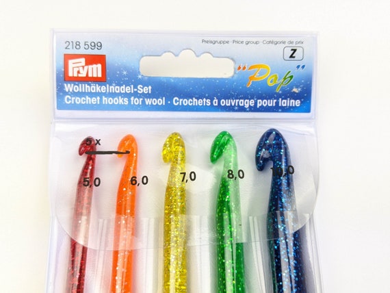 Crochet Hooks Set Glitter, Sizes 5 6 7 8 and 10, Prym Set of Various Gauges  -  Canada