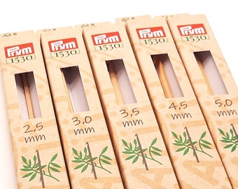 Prym Bamboo Crochet Hooks  2.5, 3, 3.5, 4, 4.5 and 5 in Sustainable Packaging, Gift for Beginner Crocheter