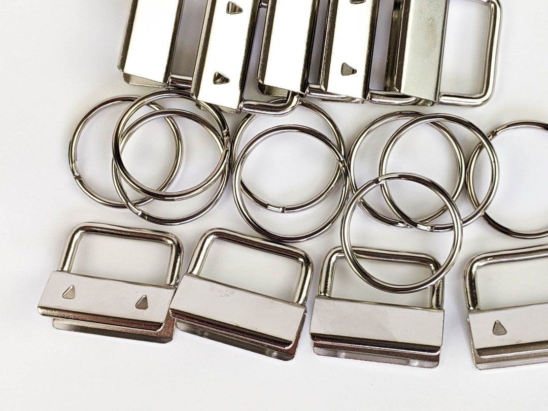 Key Fob Hardware 50 Sets SILVER 1 INCH 25 Mm Key Fob Clamps With