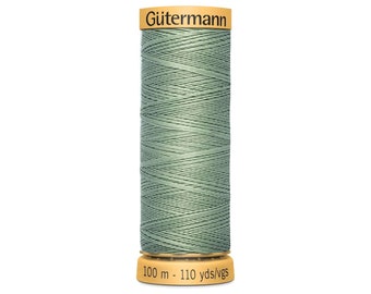 Fil de coton vert, Fil de coton Gutermann, Bobine de 100 m, 8816, Fils pour machine à coudre, 100 % coton