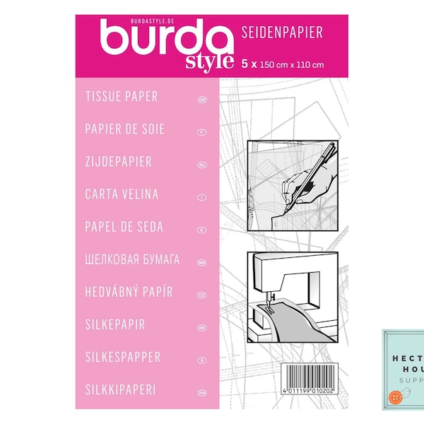 Burda Tissue Paper for Pattern Tracing - 5 Sheets 110cm x 150cm