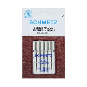 Leather Needles, Size 120/19, Thick Sewing Machine Needles,  Schmetz Leather Needle, Universal Sewing Needles for Suede, Twist Cutting Point
