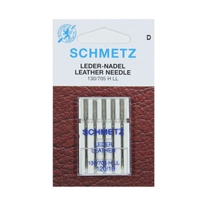 Leather Needles, Size 120/19, Thick Sewing Machine Needles,  Schmetz Leather Needle, Universal Sewing Needles for Suede, Twist Cutting Point